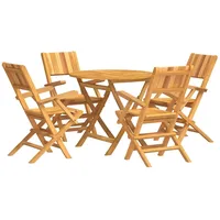 VidaXL 5-tlg. Garten-Essgruppe Massivholz Teak