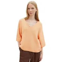 Tom Tailor Damen Loose Fit Basic Pullover mit Struktur,