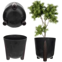 Kadax Übertopf mit Inneneinsatz, Blumentopf aus Kunststoff, Runder Pflanztopf,
