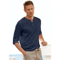 H.I.S. H.I.S Henleyshirt, Langarm, Shirt mit Knopfleiste aus strukturierter