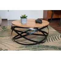 SAM Outillage Couchtisch rund im Industrial-Design Akazie massiv 60