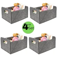GarPet 4x Aufbewahrungsbox faltbar Stoff Box Aufbewahrungskorb Filzkorb