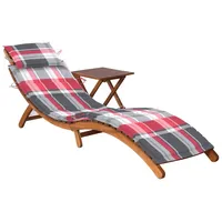 VidaXL Sonnenliege mit Tisch und Auflage 184 x 55