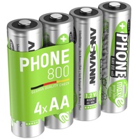 Ansmann Akku AA Mignon 800mAh 1,2V NiMH für Telefon