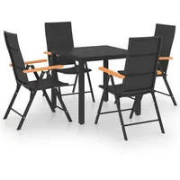 VidaXL 5-tlg. Garten-Essgruppe Schwarz und Braun