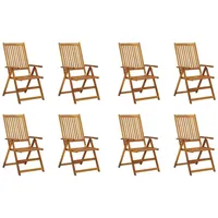 VidaXL Klappbare Gartenstühle mit Kissen 8 St. 55 x