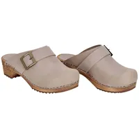 Sanita Wood-Urban Open Clog Grau 36