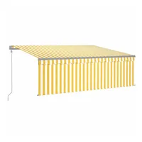 VidaXL Markise Automatisch mit Rollo LED Windsensor 4x3m Gelb