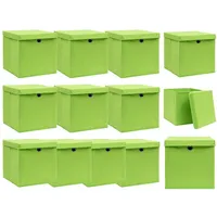 VidaXL Aufbewahrungsboxen mit Deckeln 10 Stk. Grün 32x32x32 cm