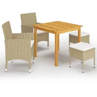 VidaXL 5-tlg. Garten-Essgruppe Beige