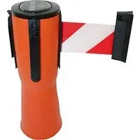 RS-Guidesystems Leitkegelaufsatz orange, Gurtlänge: 4m Gurt: rot-weiß, diagonal gestreift