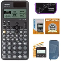 DynaTech Casio FX-991 DE CW mit Jeans-Tasche hellblau, Zirkelset