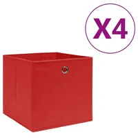 VidaXL Aufbewahrungsboxen 4 Stk. Vliesstoff 28x28x28 cm Rot
