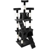 Wiltec Kratzbaum Schwarz 170 cm hoch mit Sisal, Katzenkratzbaum