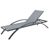 Möbelando Gartenliege >Donna< in grau aus Aluminium, Kunststoffgewebe -