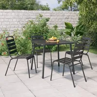VidaXL 5-tlg. Garten-Essgruppe Anthrazit Stahl