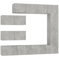 VidaXL 7-tlg. TV-Schrank-Set Betongrau Holzwerkstoff