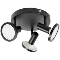 LINDBY Strahler Ilda, 3-flammig, Ø 20 cm, schwarz, Eisen