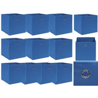 VidaXL Aufbewahrungsboxen 10 Stk. Blau 32x32x32 cm Stoff