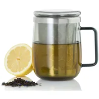 AdHoc Teeglas aus Borosilikatglas YUNA mit Edelstahl-Teefilter 0,56 Liter