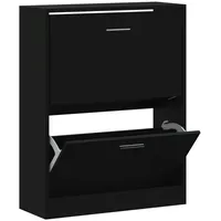 VidaXL Schuhschrank Schwarz 63x24x81 cm Holzwerkstoff