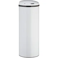 Relaxdays Sensor Mülleimer 50,0 l weiß