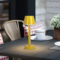 LINDBY LED-Akkuleuchte Gaja, gelb, USB, IP44, RGBW, dimmbar