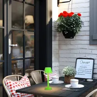 LINDBY LED-Akkuleuchte Gaja, grün, USB, IP44, RGBW, dimmbar