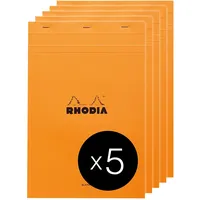 Rhodia 18000C - Packung mit 5 Notizblöcken geheftet No.18,
