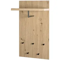 Haku-Möbel HAKU Möbel Wandgarderobe 54439 eiche Holz 5 Haken