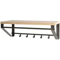 Haku-Möbel Wandgarderobe Parma 70 x 23 cm Eiche Schwarz
