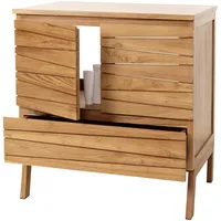 Mendler Teak-Waschbeckenunterschrank HWC-M73, Waschtisch Schrank, hochwertiges B-Grade-Teak (Kernholz, 20-30