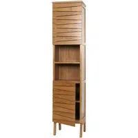 Mendler Teak-Hochschrank HWC-M73, Badschrank, 2 T√oren 6 F√§cher, hochwertiges