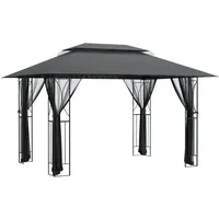 VidaXL Pavillon mit Seitenwänden Anthrazit 400x300x270 cm Stahl