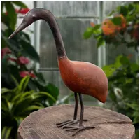 Antikas - Vogelfigur, S, Gartenfigur, Metallfigur, Kranich, Tierfiguren, 24