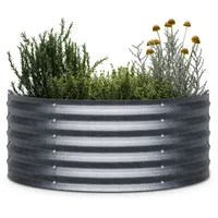 Blumfeldt High Grow Half Circle Hochbeet 105x43x60 cm Stahl-Wellblech