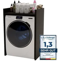 Craftpak Waschmaschinenschrank, Schwarz, Holzwerkstoff, 66x97x62 cm Waschküche, Waschmaschinenschrank