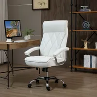 Vinsetto Bürostuhl, ergonomischer Schreibtischstuhl, Drehstuhl mit Wippfunktion, Rautenmuster, Kunstleder,