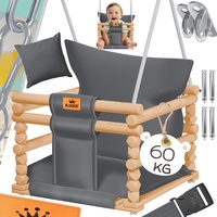 Kidiz KIDIZ® Babyschaukel Kinderschaukel Schaukelsitz mit Polsterung Holz-Schaukel mit
