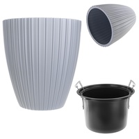Kadax Dekorativer Blumentopf mit Inneneinsatz, 40 cm, Grau -