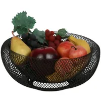 Buri Metall Obstkorb schwarz 30x14cm Obstschale Dekoschale Metallkorb Metallschale