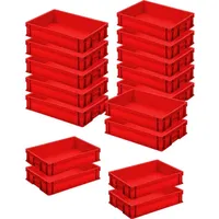 BRB-Lagertechnik 16x Eurobehälter LxBxH 600x400x120 mm, 24 Liter, lebensmittelecht,