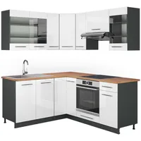 Vicco Winkelküche Fame-Line L-Form 160 x 190 cm Weiß