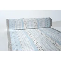 Sovie Horeca Weihnachtstischläufer Calypso-Stripes in Silber-Blau aus Linclass® Airlaid,