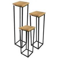 Holz4home holz4home® Blumenständer Dekoständer Eiche Natur Geölt 3 Teiliges