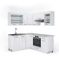 Vicco Winkelküche Fame-Line L-Form 160 x 190 cm Weiß