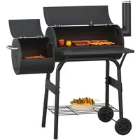 Casa.pro Smoker Grillwagen Arielli 115x110x64cm Schwarz - Schwarz