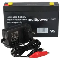 Multipower Set - Bleiakku und Ladegerät - 6V 7Ah