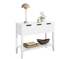 SoBuy Konsolentisch Weiß Holzwerkstoff, 93x79x33 cm, Wohnzimmer, Wohnzimmertische, Konsolentische