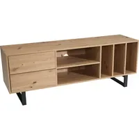 FineBuy Lowboard Eiche 150x55x40 cm Braun Metall/MDF/Spanplatte